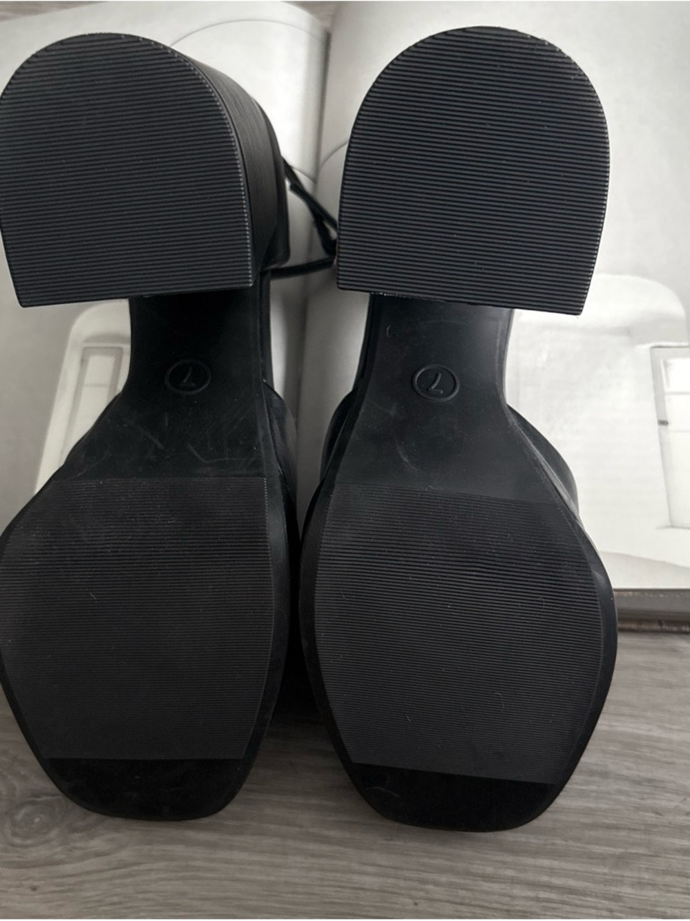 wild fable Black Platform Ankle-Strap Block Heels - Picture 3 of 3